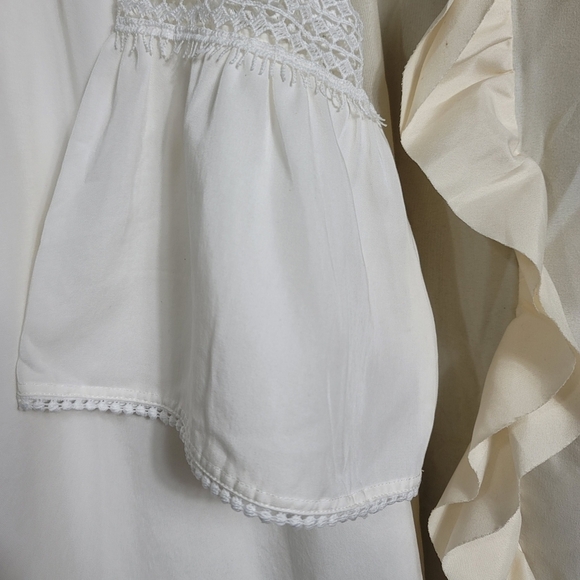 NWT Corey Lynn Calter White Dawn Lace Swing Dress MP Trumpet Sleeves Tencel - Picture 8 of 16